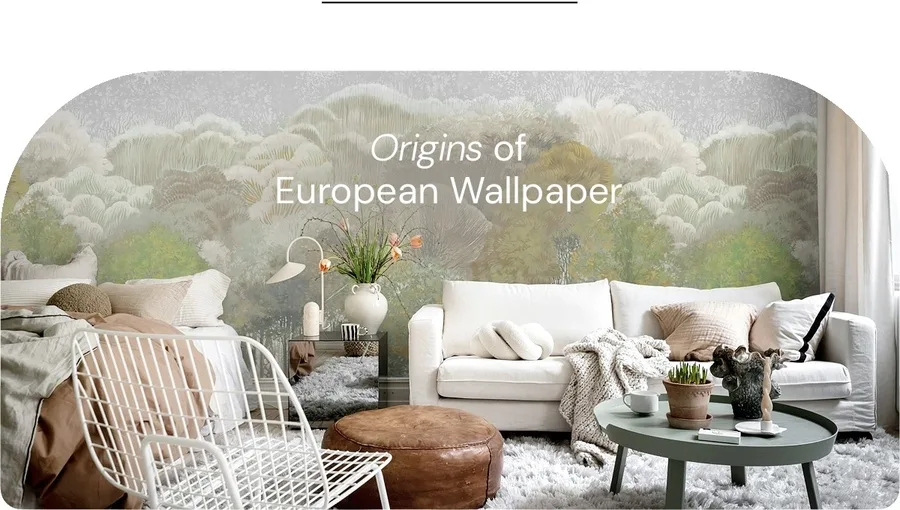 European wallpaper for the living room area